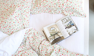 КПБ Эмилия Зеленый цветок 2-х спальный, Ткань: хлопок 